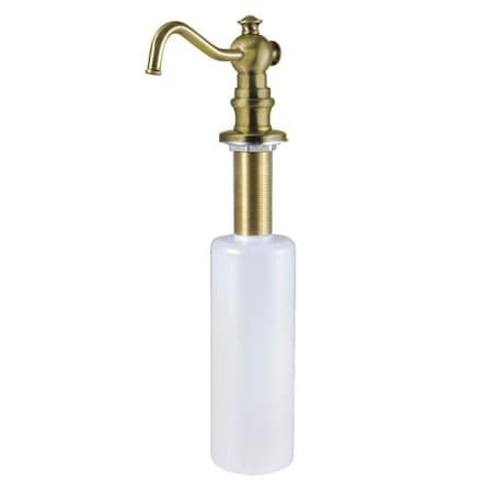 Kingston Brass SD7603 Curved Nozzle Metal Soap Dispenser, Antique Brass SD7603